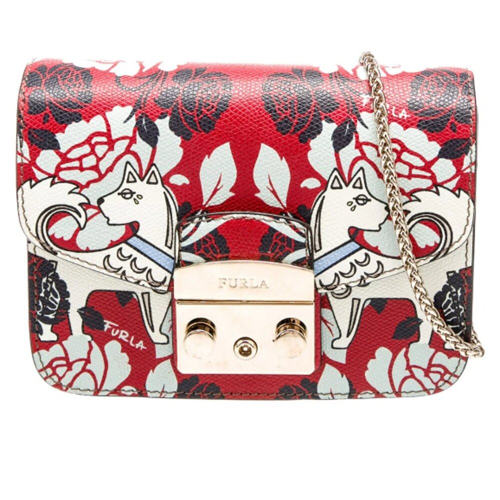 FURLA Metropolis Mini Crossbody Bag w/Dogs LIMITED EDITION